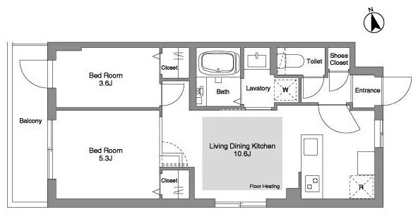 Comfortia Liv Bunkyo Sendagi - Floor Plan - ["White", "Diagram", "Floor plan"]