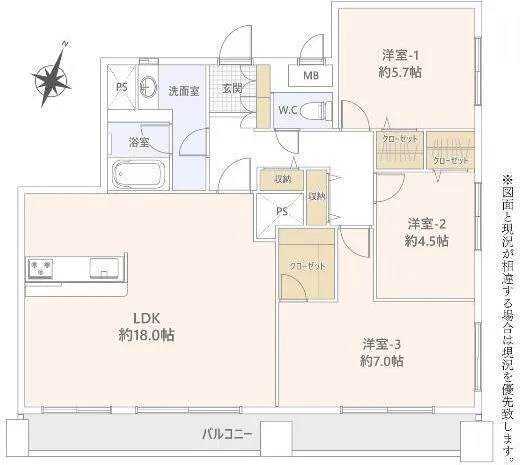 Lions Mansion Koiwa No. 3, Room 502