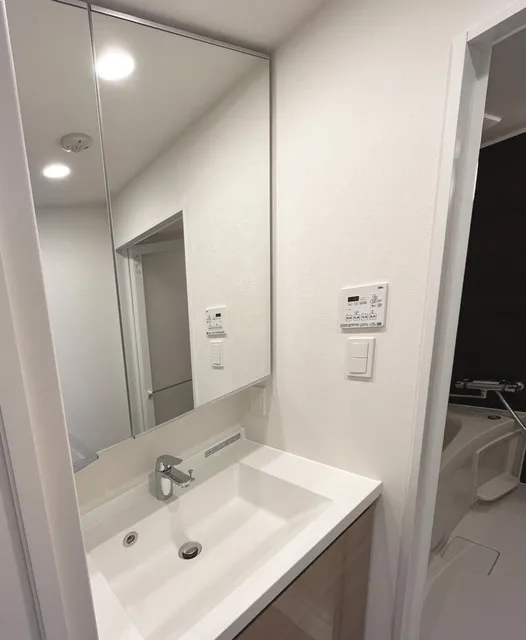 Park Axis Toyocho Residence - Interior - ["Mirror", "Tap", "Sink"]