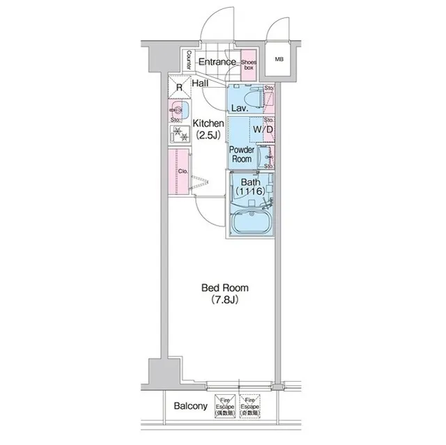 Comforia Morishita WEST - Floor Plan - ["Rectangle", "Parallel", "Font"]