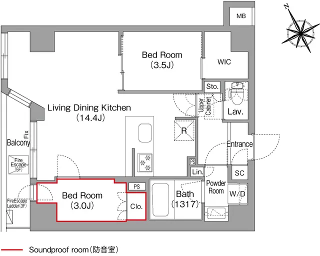 Comforia Liv Hirai MUTIO - Floor Plan - ["White", "Plan", "Diagram"]