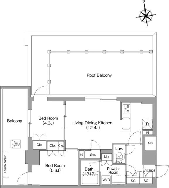 Comforia Liv Nishioshima SOUTH - Floor Plan - ["White", "Diagram", "Plan"]