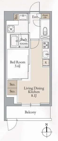 Cross Residence Takadanobaba - Floor Plan - ["Rectangle", "Font", "Map"]