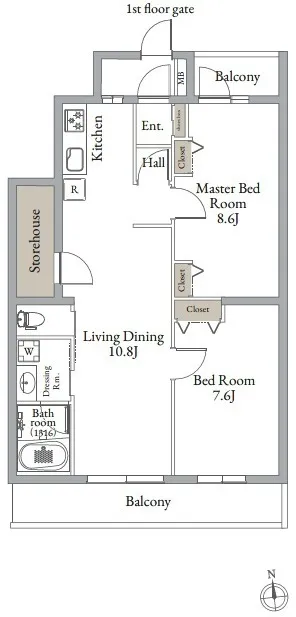 Belle Maison Nakamurabashi South - Floor Plan - ["White", "Diagram", "Schematic"]