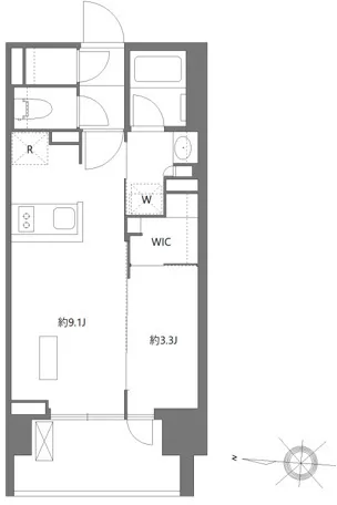 Initia Nippori Avenue - Floor Plan - ["White", "Diagram", "Technical drawing"]