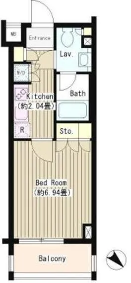 Takimi House NIshi-Waseda - Floor Plan - ["Apartment", "Tile Flooring", "Home Door"]