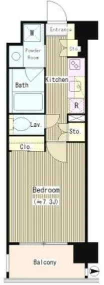 ATG Park Higashi Shinagawa - Floor Plan - ["Apartment", "Tile Flooring", "Wood flooring"]