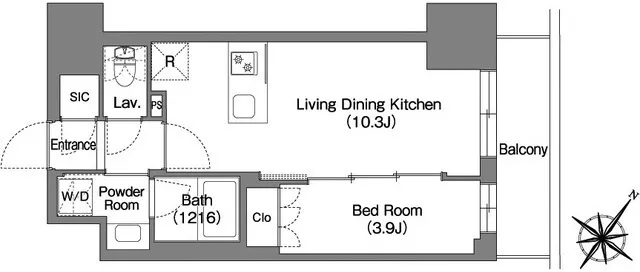 Myupure Sugamo Station - Floor Plan - ["White", "Diagram", "Floor plan"]