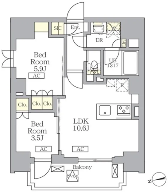 The Lions Forcia Bunkyo Yushima - Floor Plan - ["Floor plan", "Plan", "Technical drawing"]
