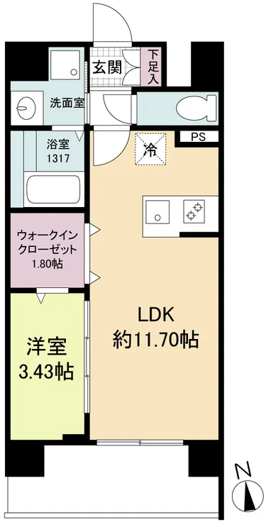 WORVE Suita Esaka - Floor Plan - ["Apartment", "Tile Flooring"]