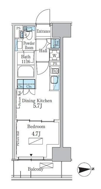 Park Axis Shinjuku Hyakunincho - Floor Plan - ["Rectangle", "Font", "Parallel"]