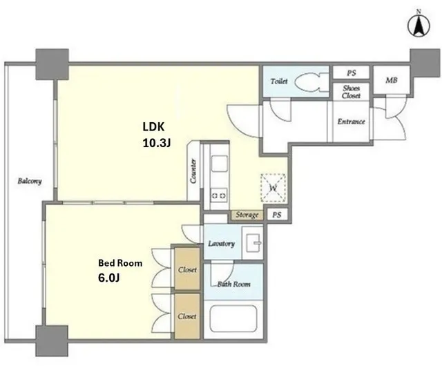 NONA PLACE Shibuya Kamiyamacho - Floor Plan - ["Floor plan", "Wood flooring", "Diagram"]