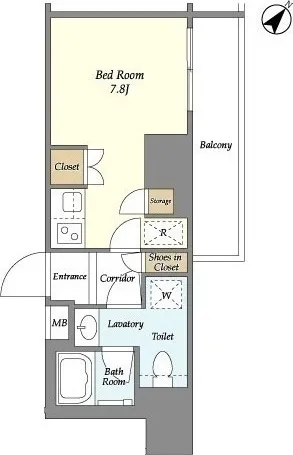 Ribio Maison Kachidoki - Floor Plan - ["Rectangle", "Parallel", "Font"]