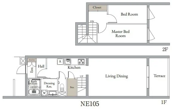 Belle Maison Nakamurabashi North NW - Floor Plan - ["Technical drawing", "Diagram", "Plan"]