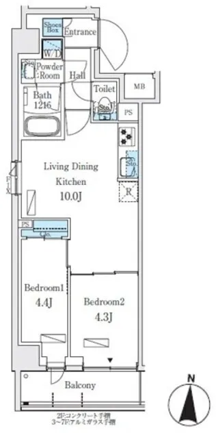 Prime Bliss Honjo Azumabashi - Floor Plan - []