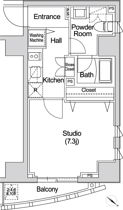 Casa Splendid Akasaka 7-Chome - Floor Plan - ["White", "Plan", "Diagram"]