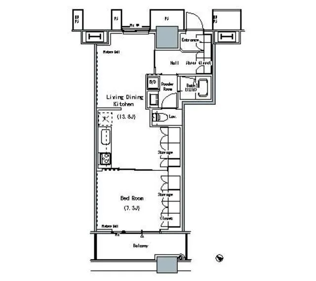 The Tokyo Towers Midtower - Floor Plan - ["White", "Line", "Schematic"]