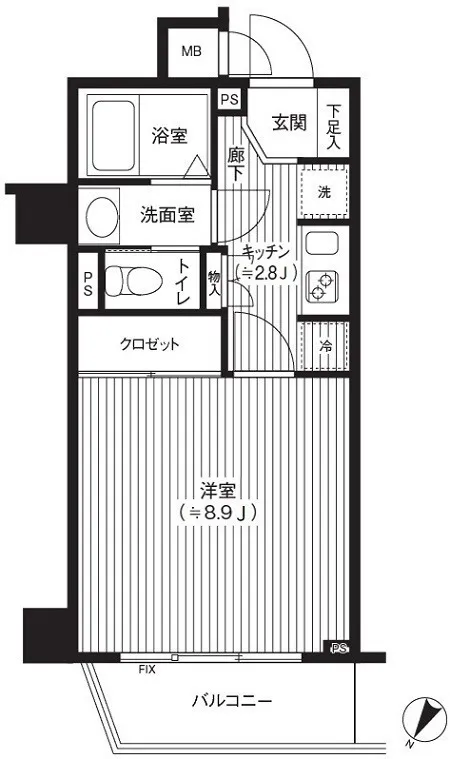 Castalia Hatsudai - Floor Plan - ["Rectangle", "Parallel", "Font"]