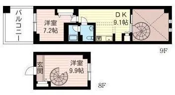 Residence Charmant Tsukishima - Floor Plan - ["Apartment", "Stairs"]