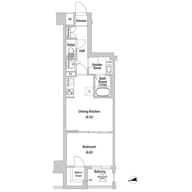 BLESS Nishi Sugamo - Floor Plan - ["Rectangle", "Slope", "Parallel"]