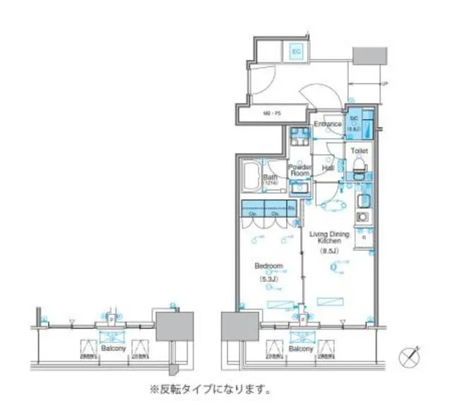 Park Axis Toyosu Canal - Floor Plan - ["Rectangle", "Slope", "Font"]