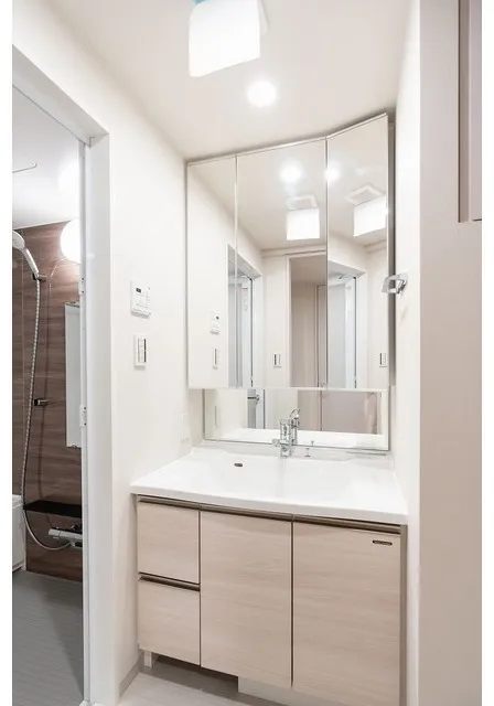 Ichigayadaimachizaka Front - Interior - ["Mirror", "Tap", "Bathroom cabinet"]