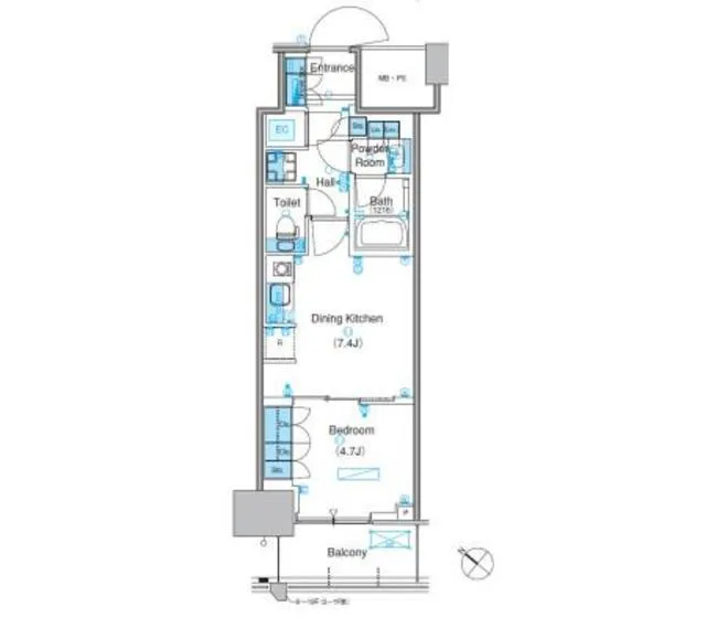 Park Axis Toyosu Canal - Floor Plan - ["Rectangle", "Slope", "Schematic"]
