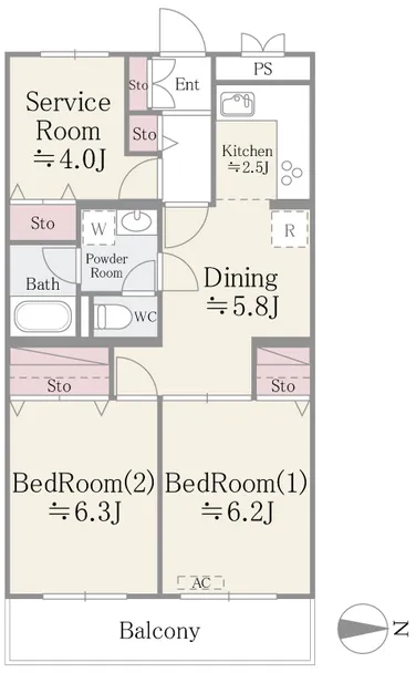 Dwell Riverside Ojima - Floor Plan - ["White", "Diagram", "Plan"]
