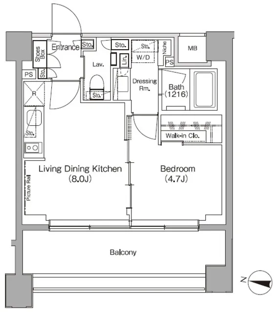 The Park Habio Yoyogi Hatsudai - Floor Plan - ["Rectangle", "Schematic", "Line"]