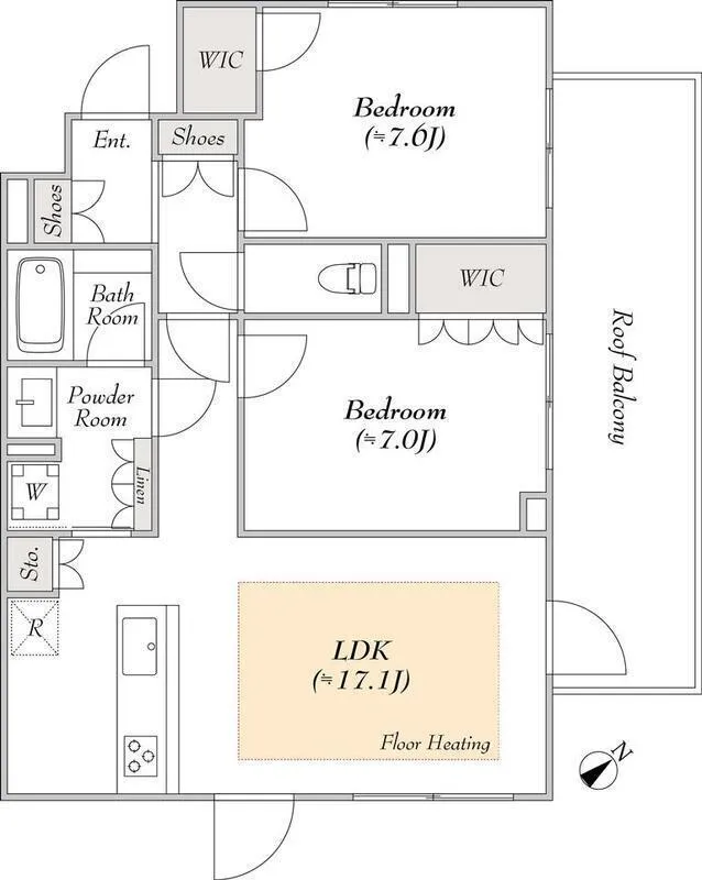 Pollast Yoyogi-Uehara - Floor Plan - ["White", "Floor plan", "Plan"]
