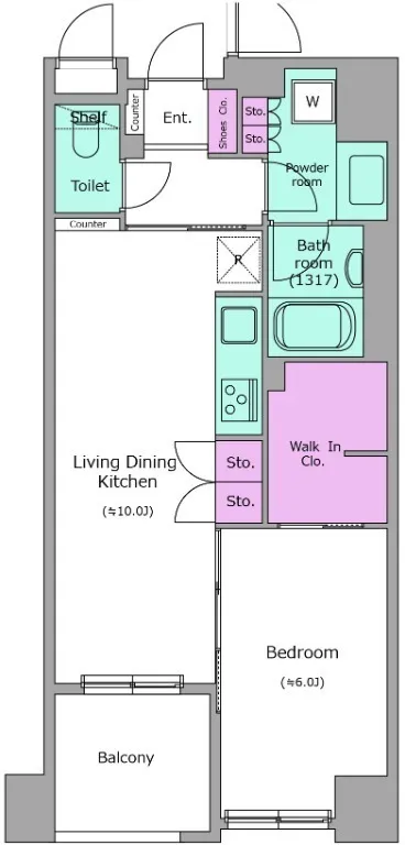 Residia Nihonbashi Hamacho - Floor Plan - ["Geraniums"]