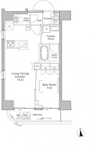 Proud Flat Asakusabashi - Floor Plan - ["Floor plan", "Plan", "Diagram"]