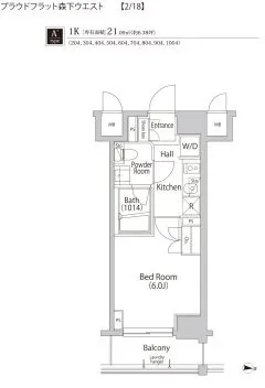 Proud Flat Morishita West - Floor Plan - ["Wood flooring"]