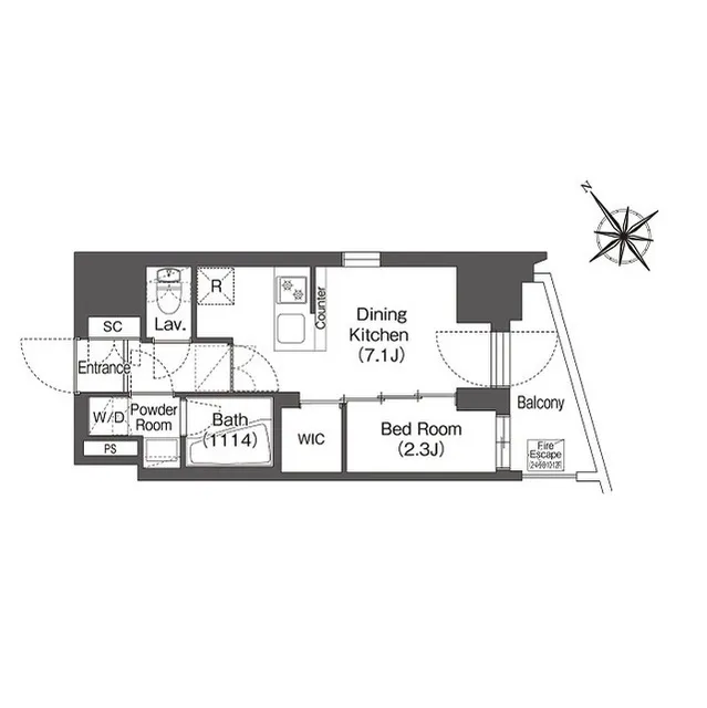 Comforia Higashioi II - Floor Plan - ["Rectangle", "Font", "Parallel"]