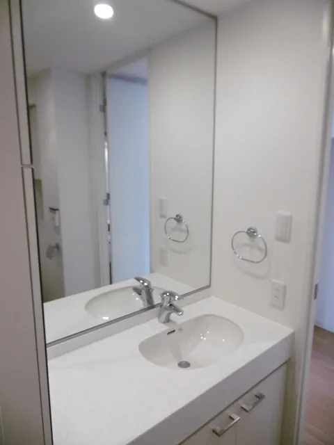 Doue Minami Azabu - Interior - ["Mirror", "Tap", "Bathroom sink"]