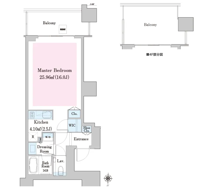 Nakano Station Residence - Floor Plan - ["Rectangle", "Font", "Parallel"]