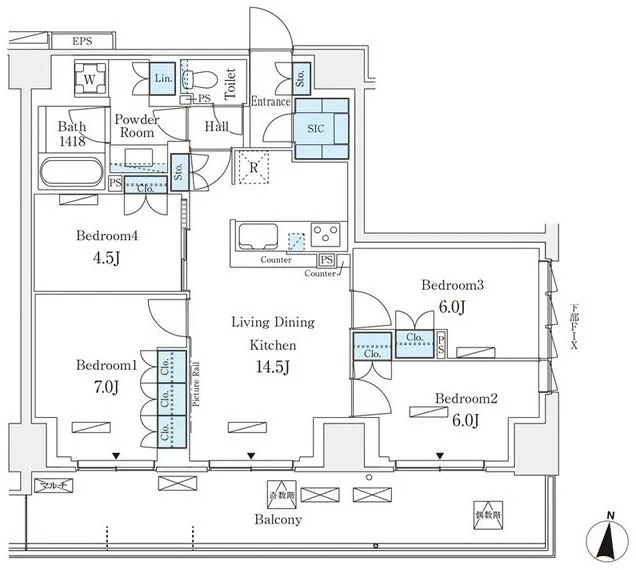 Royal Parks Akabane North - Floor Plan - ["White", "Plan", "Diagram"]