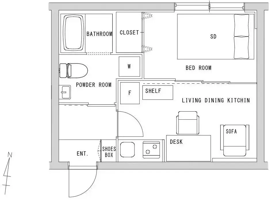 Hmlet Shinjuku Wakamatsucho - Floor Plan - []