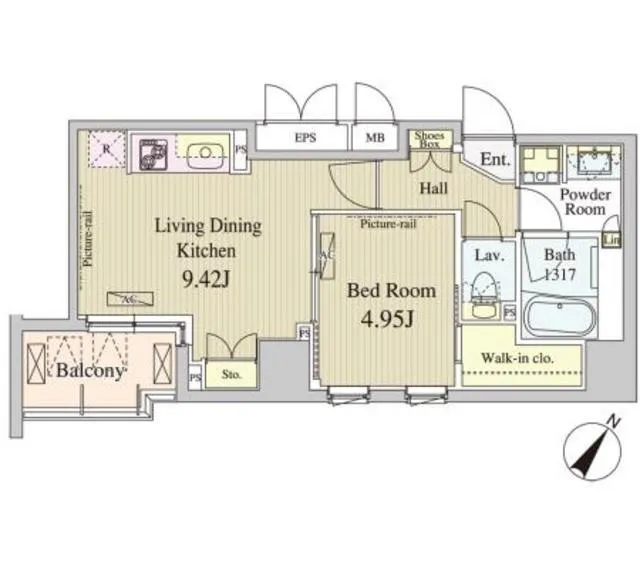 Court Luxuria Ningyocho - Floor Plan - ["Rectangle", "Font", "Parallel"]