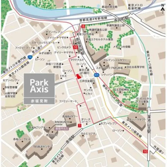 Park Axis Akasakamitsuke - Other - ["Map", "Urban design", "Line"]