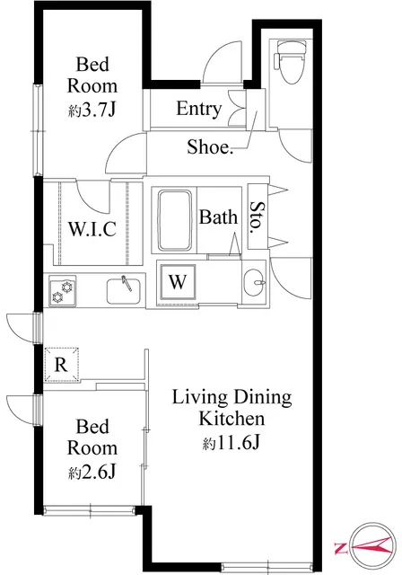 False Class Takadanobaba - Floor Plan - ["White", "Diagram", "Plan"]