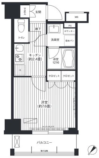 Cosmo Grand Kachidoki - Floor Plan - ["Tile Flooring", "Home Door"]