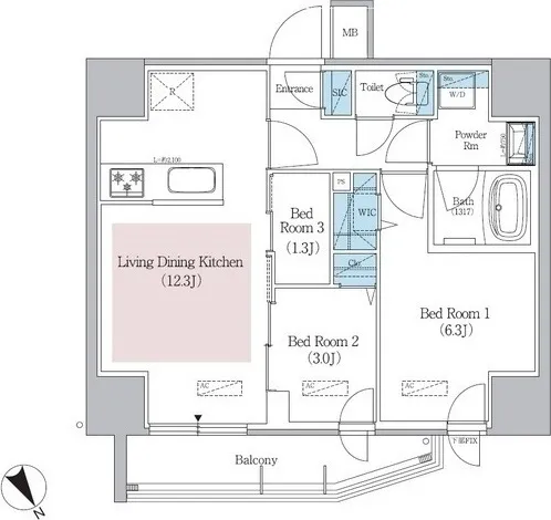 Urbanex Asakusabashi Front - Floor Plan - ["White", "Diagram", "Plan"]