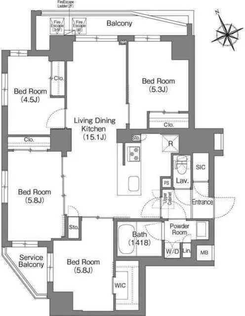 Comforia Nakakasai - Floor Plan - ["Plan", "Diagram", "Floor plan"]