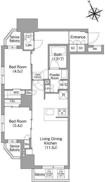 Comforia Nakakasai - Floor Plan - ["Plan", "Diagram", "Floor plan"]