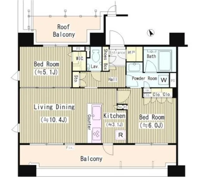 Chez Fleurs Nishi-Waseda Laviena - Floor Plan - ["Floor plan", "Wood flooring", "Plan"]
