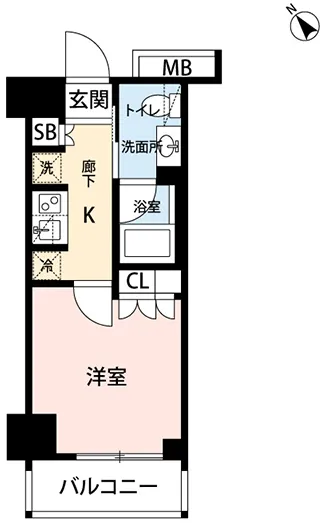 Mynavi Stay Bayside Kachidoki - Floor Plan - ["Apartment", "Tile Flooring"]