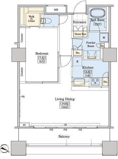 Residia Tower Kamiikebukuro (Tower Building) - Floor Plan - ["Diagram", "Floor plan", "Plan"]
