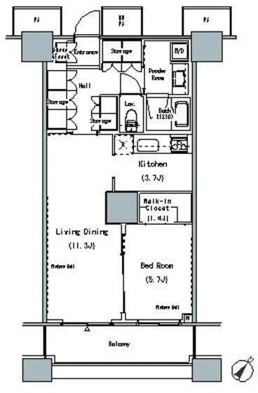 The Tokyo Towers Midtower - Floor Plan - ["Diagram", "Plan", "Technical drawing"]