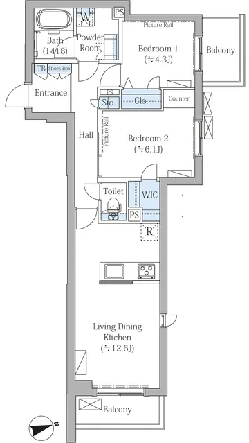 The Place Nakano Momozono - Floor Plan - ["Diagram", "Technical drawing", "Plan"]